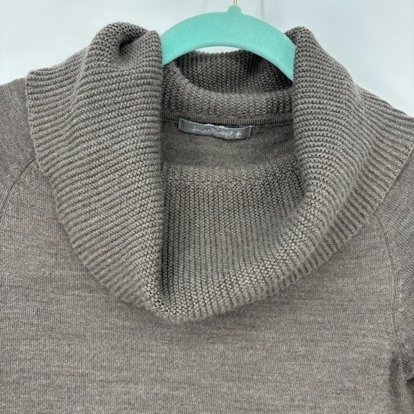 Smartwool Taupe brown Cowl Neck wool Sweater tunic pullover cozy warm - Picture 6 of 10